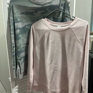Time and Tru Pink and Camouflage Crew Neck Sweaters